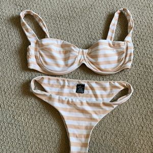 Skin by same pink striped bikini